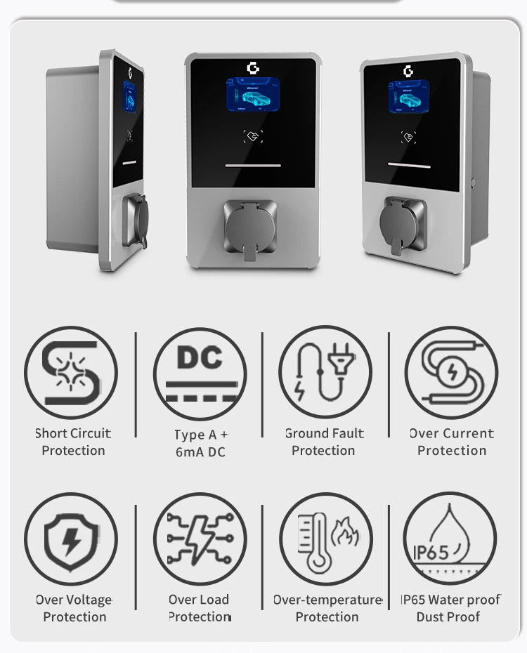 7kw Wallbox Charger Untethered for UK and France Electric Vehicle Charging Station